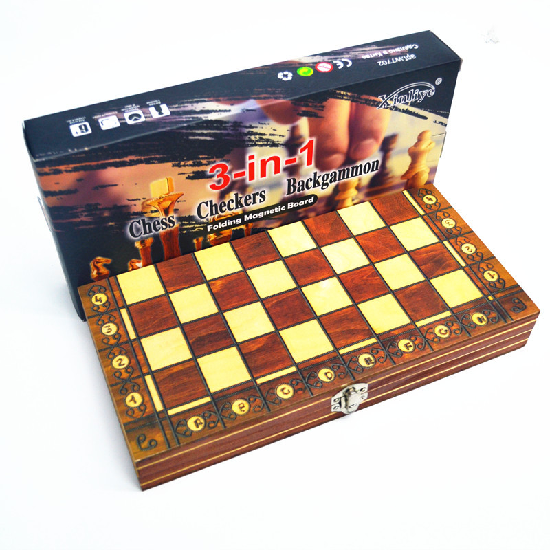Board Game Yearbook - Folding Wooden Portable Chess Game Board