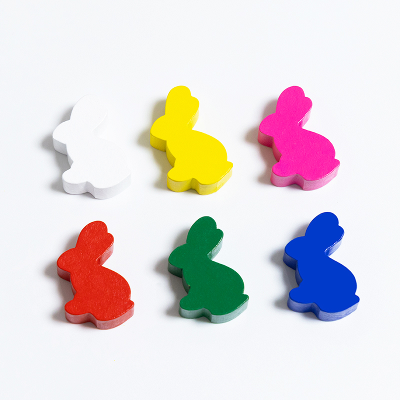 Board Game Hegemony - 100PCS Cute Rabbit Meeple, 25mm Wooden