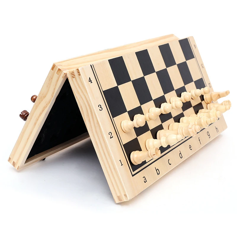Chess Board Three In 1 Wooden  - Board Game Yearbook review and price